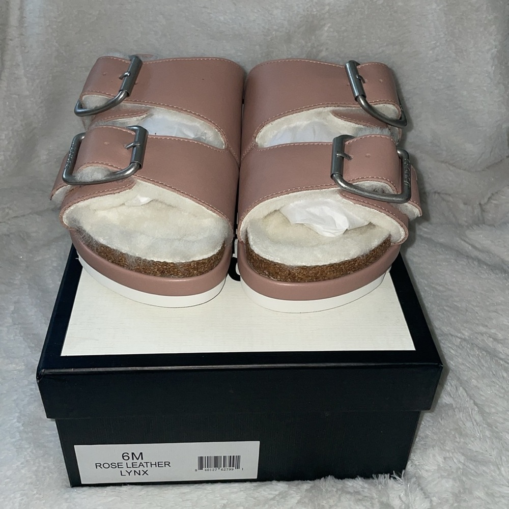 NWT J/SLIDES LYNX Rose Leather Sandal - Picture 7 of 15